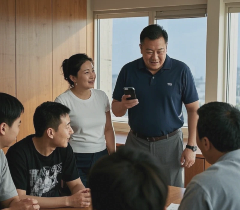 Team working on a web development project